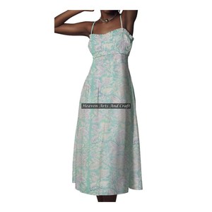 Nouvelle Robe Chic en Coton pour Femmes, Imprimé Floral, Style Décontracté, Bretelles Fines, pour l'Été et l'Automne, Belle Robe - Product Image 5
