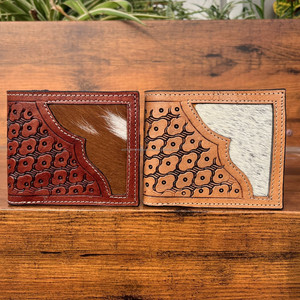 Portefeuille en cuir usiné à la main portefeuille en fourrure de vachette à longue fermeture éclair pour hommes nouveauté mode couleur marron porte-monnaie cadeau pour lui - Product Image 3