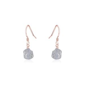 Raw Crystal Quartz Hoop <b>Earrings</b> Gold Plated Natural Gemstone Dangle <b>Earrings</b> Handmade Birthstone <b>Drop</b> Jewelry for Women Fashion - Product Image 1