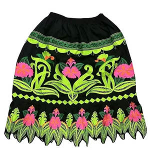 Nuevo Vestido con Estampado Floral Tropical, Falda de Fiesta de las Islas Micronesias, Falda Bordada de Algodón de 2 Piezas con Cintura Alta - Product Image 6