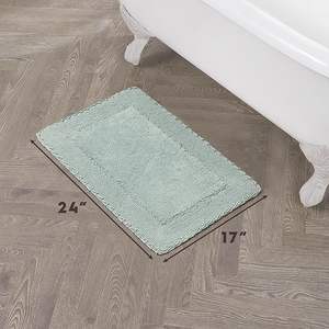 Alfombra de Baño Rectangular de Algodón Puro, Tejida, Gruesa, Antideslizante, Ecológica, con Gran Absorción de Agua, para Uso Doméstico y Hotelero - Product Image 1