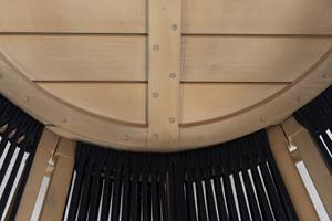 Mesa de centro redonda para exteriores | Cuerda azul marino y tapa de madera maciza | Diseño costero resistente a la intemperie para hoteles y villas Vietnam Made - Product Image 4