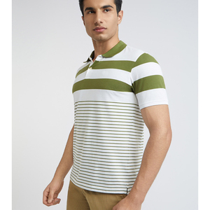 Polo brodé rayé unisexe de haute qualité à manches courtes pour homme, séchage rapide, décontracté, pour le sport, style streetwear, vente en gros - Product Image 2