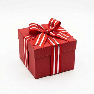 Ruban gros-grain rouge et argenté à rayures de 25 mm de Neelkamal Industries, ruban métallique côtelé pour accessoires de cheveux, projets de couture, emballage - Product Image 4