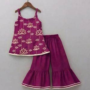 Premiums Kids Cotton Blend Embroidered <b>Top</b> Bottom Set Designer Fully Stitched Ethnic Wear Wholesale Rate By Royal Export - Product Image 6