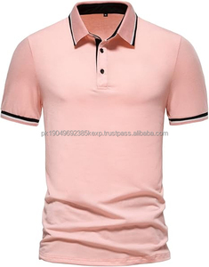 Polo de Golf de Alta Calidad para Hombre, Color Sólido, Corte Regular, Logotipo Personalizado, Tejido de Algodón, Talla Grande, Envío DDP - Product Image 3