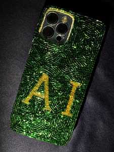 Étui/Pochette multifonction pour téléphone portable avec fermeture éclair, motif tuiles de Mahjong perlées, sac à main perlé fait main avec chaîne bandoulière - Product Image 4