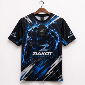 เสื้อยืดพิมพ์ลาย 3 มิติ ลายต้นปาล์มฮาวายสีดำส้มขาว สำหรับอุตสาหกรรมขายส่งเสื้อผ้า Ziakot ออกแบบเองได้ - Product Image 3