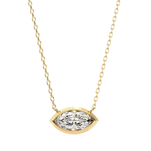 Solid Gold Marquise Diamond <b>Charm</b> With E Color Lab Grown Diamond And IGI Certificate For Men Women Wedding And Gift Jewelry - Product Image 1