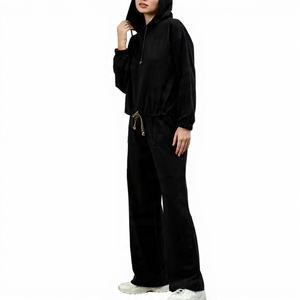 Conjunto Deportivo Personalizado para Mujer, Sudadera Corta con Cordón y Pantalones Anchos, Ropa Casual de 2 Piezas - Product Image 5