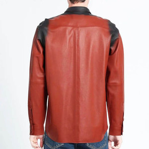 Diseño de logotipo personalizado, camisa de cuero transpirable para hombre de talla grande, estilo único, camisas de cuero para hombre en venta en línea - Product Image 3