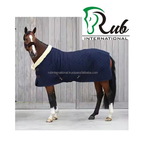 Rub International Couvertures d'hiver pour chevaux les plus vendues en tissu polaire et pur coton, de luxe, faites à la main, avec double fermeture frontale sur la poitrine, lavables en machine - Product Image 2