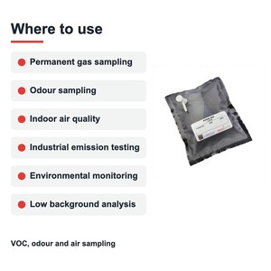 ถุงเก็บตัวอย่างก๊าซ TECHINSTRO Kynar ขนาด 10 ลิตร ทำจากฟิล์ม PVDF แบบวาล์วเดียว ป้องกันการรั่วซึม สำหรับการเก็บตัวอย่าง VOC กลิ่น และอากาศ - Product Image 3
