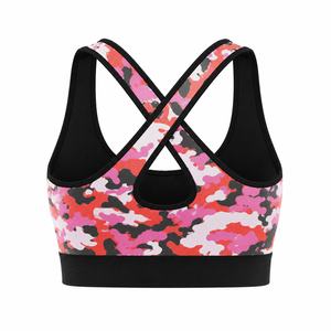 Women Camouflage Sports <b>Bra</b> High Impact Cross Back Padded Workout Gym Fitness Yoga <b>Bra</b> Top Breathable Shockproof Activewear - Product Image 3