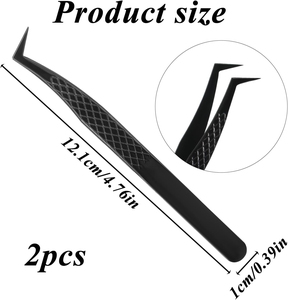 Pince à épiler de précision en acier inoxydable, pointe lisse, noire, professionnelle, pour extensions de cils, façonnage des sourcils, outil de beauté antistatique - Product Image 3