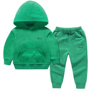 Ensemble de survêtement à capuche en molleton imprimé unisexe pour adultes, couleur unie, coton, décontracté, deux pièces, avec poches, vêtements d'hiver - Product Image 1