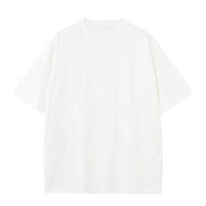 T-shirt uni oversize pour homme, manches courtes, col rond, épaules tombantes, coupe ample, style streetwear décontracté, minimaliste, en mélange de coton, hauts vierges - Product Image 4