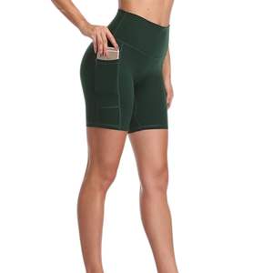 Shorts de sport de yoga taille haute personnalisés pour femmes avec poches, séchage rapide, respirants, écologiques, pour fitness et entraînement en été - Product Image 2