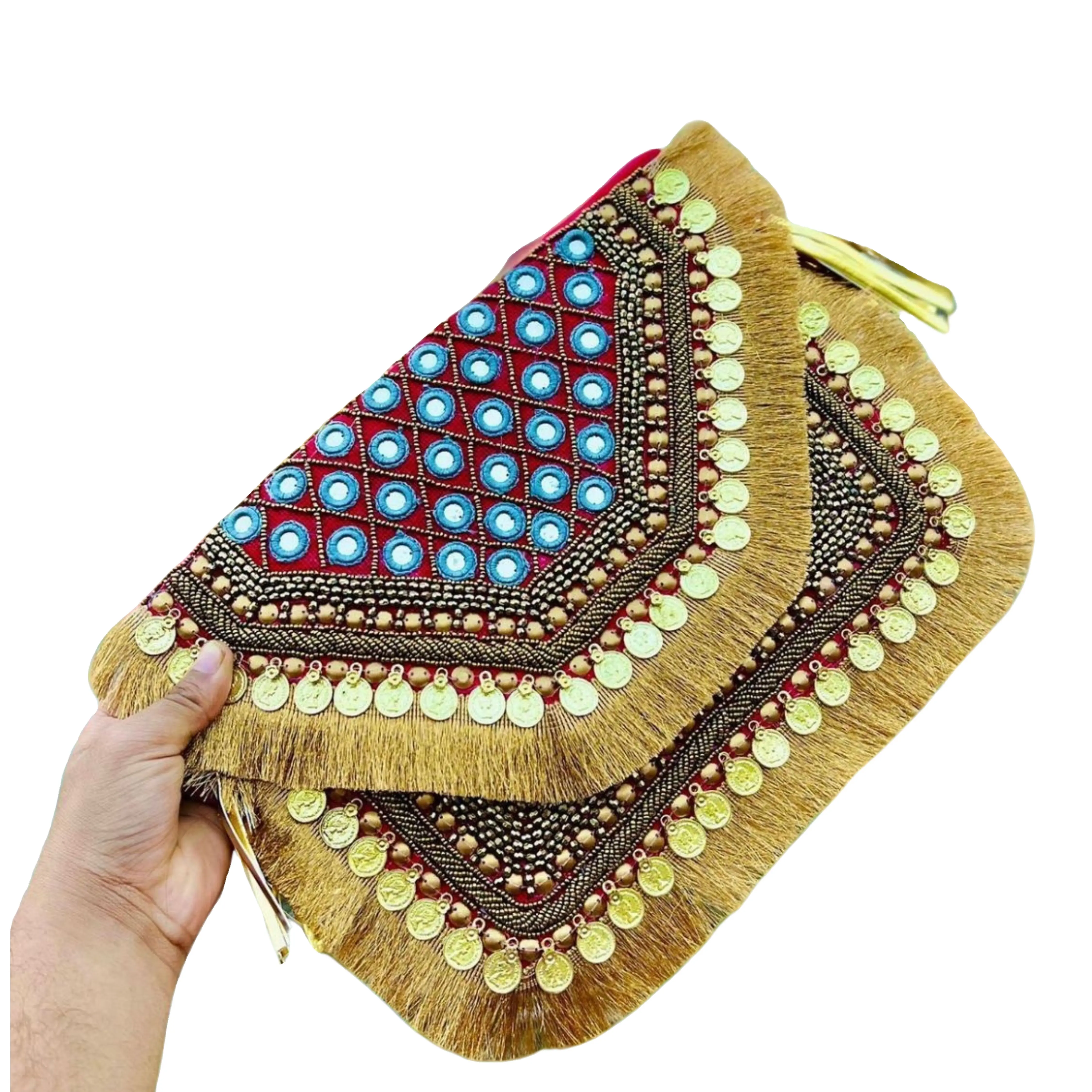 Banjara-Bolsos De yute hechos a mano para mujeres y niñas, bolsas de estilo tradicional para fiestas, regalo
