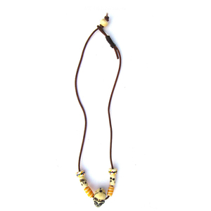 Collar de cuentas de resina estilo bohemio con diseño de esqueleto, joyería de moda unisex para fiestas y bodas, accesorio a precio mayorista - Product Image 1