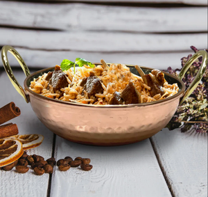 Ensemble de bols Karahi traditionnels en cuivre martelé, faits à la main, avec poignées en laiton, doublure en acier inoxydable, pour servir le curry indien - Product Image 6