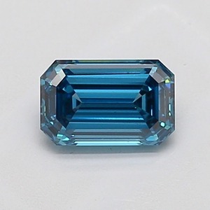Diamant de 0,93 ct, taille émeraude, bleu vif fantaisie, clarté VS2, excellente taille, diamant certifié pour bijoux de luxe - Product Image 1