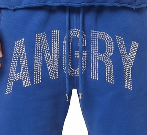 Ensemble short et sweat à capuche ample pour homme, 100 % polyester polaire, coupe décontractée, style streetwear, avec strass, manches longues, deux pièces - Product Image 6