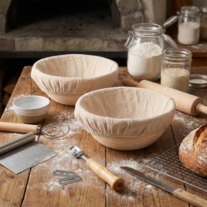 Round Bread Proofing Basket <b>Set</b> Handmade Banneton with Lid for Sourdough Bread <b>Baking</b> Factory Direct Supply - Product Image 3