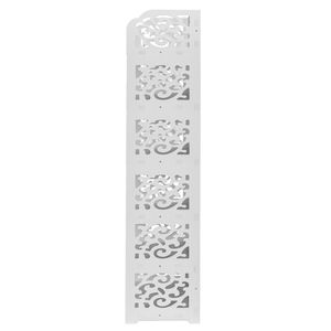 Étagère à chaussures sculptée en bois et plastique à 6 niveaux, blanche, pour la maison, le salon, l'hôtel, le centre commercial, le rangement - Product Image 2