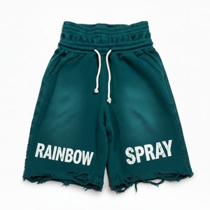 Shorts sportifs pour hommes en coton épais, écologiques, délavés, taille mi-haute, couleur unie, avec logo personnalisé, vente en gros - Product Image 1
