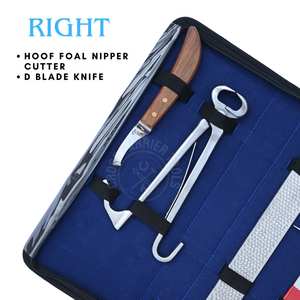 Kit d'outils de fermeur équin : Coupe-ongles de cheval, Râpe à ongles facile à ouvrir, Couteau à ongles à poignée rouge, Couteau à ongles à lame en D, Cure-ongles en acier inoxydable - Product Image 5