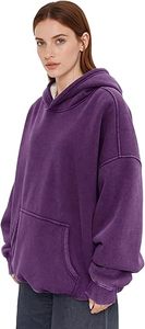 Sweat à capuche personnalisé avec logo, doublure en sherpa, style décontracté, coupe oversize, effet délavé, en molleton sherpa de luxe - Product Image 6