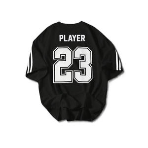 Camiseta Deportiva de Fútbol Americano de Manga Corta con Rayas Minimalistas de Poliéster, Número Personalizado, Estilo Urbano, Producción al por Mayor - Product Image 3