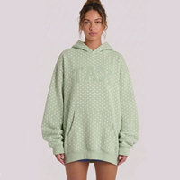 Bayanlar İçin Büyük Beden %100 Pamuklu Polar Sokak Giyim Kapüşonlu Üst Kıyafet Kışlık Uzun Kollu Nefes Alabilen Örme Sweatshirt Özel Logo