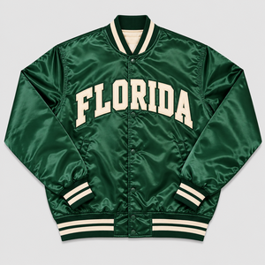 Blouson Bomber en Satin Personnalisé pour Homme, Broderie Lettres California, Manches Côtelées, Fournisseur Populaire - Product Image 6