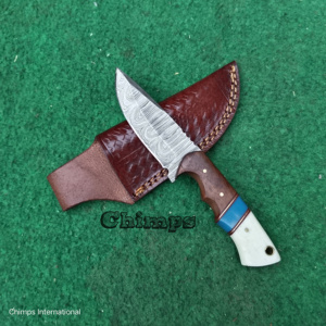 Couteau de chasse Skinner en acier Damas de qualité supérieure, poignée confortable, personnalisable, OEM, camping, extérieur, EDC, à changement rapide - Product Image 1