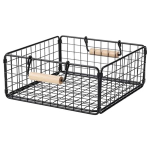 Metal <b>Wire</b> Storage <b>Basket</b> Rectangle Shape <b>Stackable</b> Multi Purpose Neatening Organizer Simple Design Customized Design <b>Basket</b> - Product Image 3