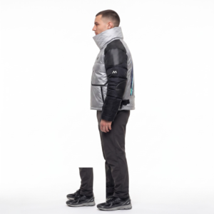 Parka Modular Techwear para Hombre, con Mangas Desmontables, Impermeable, de Nailon Arrugado, para Invierno - Product Image 3