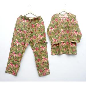 Conjunto de Pijama de Algodón 100% con Estampado Floral, Manga Larga, Cintura Alta Elástica, Ropa de Dormir para Verano - Product Image 6