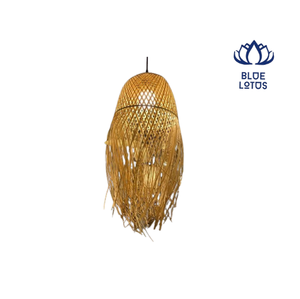 Blue Lotus Rattan Bell <b>Shade</b> LED Pendant <b>Light</b> <b>Large</b> Round Mounted <b>Ceiling</b> Lamp Gold Finish Touch Voice Control 3-Year Warranty - Product Image 1