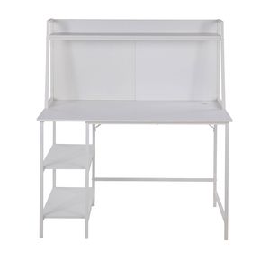 Escritorio Moderno Geo Contemporary de Acero Blanco y Madera, Escritorio de Oficina con Diseño Elegante - Product Image 5
