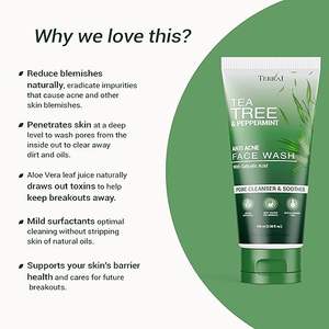 Limpiador Facial de Aceite Puro de Árbol de Té, Jabón Líquido Hidratante para Combatir el Acné, Jabón Facial Personalizado con Logotipo Propio, Limpiador Facial de Árbol de Té con Menta - Product Image 4