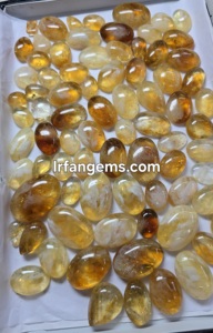 พลอยซิทรินคุณภาพสูงจากธรรมชาติ 100% ราคาขายส่ง พลอยซิทรินแบบคาโบชองทำมือ สำหรับทำเครื่องประดับพลอยซิทริน - Product Image 1