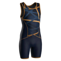 Singlet de Lucha Unisex de Alta Calidad con Impresión por Transferencia y Logotipo Personalizado, Diseño Frontal del Equipo de EE. UU., 100% Poliéster, Duradero, de Secado Rápido y Transpirable