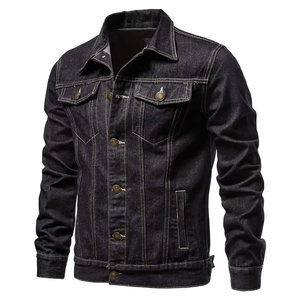 Chaqueta Vaquera Casual para Hombre, a la Moda, con Cuello Alto y Logotipo Frontal, Elegante y Duradera, Personalizable para el Invierno - Product Image 1
