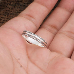 Wholesale 925 Sterling Silver <b>Beaded</b> Band Ring Dotted Minimalist Stacking Ring for Women Fine Jewelry Factory Price - Product Image 3