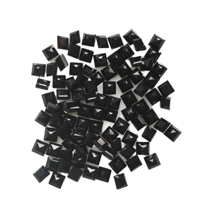 Pierre précieuse naturelle en onyx noir, coupe carrée à facettes de 4 mm, meilleure qualité, pierres brutes pour la fabrication de bijoux - Product Image 2