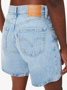 Short en jean vintage coupe bootcut taille mi-haute en denim délavé léger, style décontracté hiver, en coton respirant tissé à séchage rapide - Product Image 5
