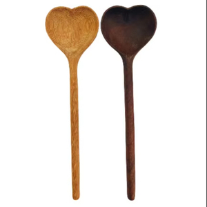 Juego de Cucharas de Madera Natural en Forma de Corazón, Ecológicas, con Mango Largo, para Café, Miel, Postre, Regalo, Vajilla - Product Image 1