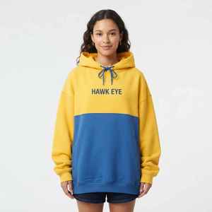 <b>Women</b> Color Block Hoodie Letter Print Drop Shoulder <b>Long</b> Pullover <b>Sweatshirt</b> - Product Image 3